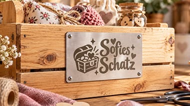 Eine Plakette für dein Bastelprojekt