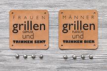 Designer-Set mit 'Frauen/Männer' Kunstleder Etiketten - Artikel-Nr. 8109