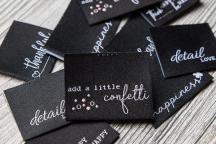 Designer-Set Weblabel 'happiness black and white' by Unikati - Artikel-Nr. 9118