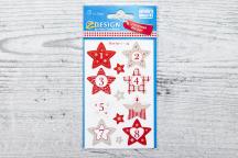 Weihnachtliche Zahlensticker 1 bis 24 mit Sternen-Optik - Artikel-Nr. 9204