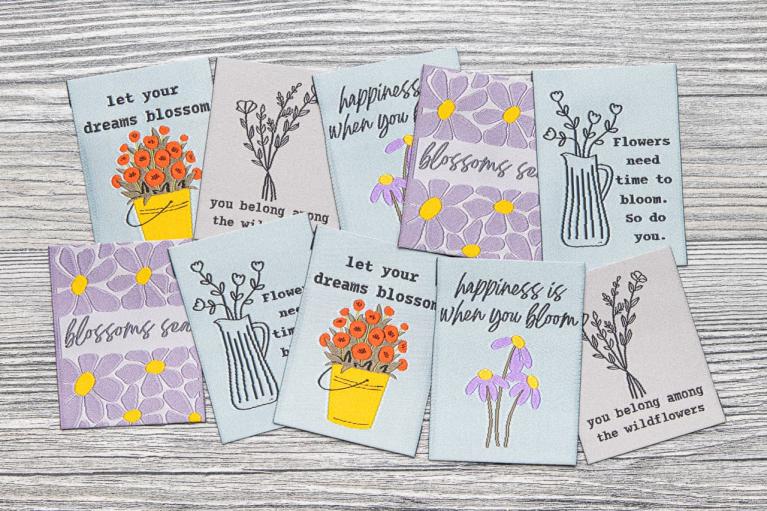 Designer-Set Textillabel \"Flower-Power\" by Unikati (Artikel-Nr. 9125)