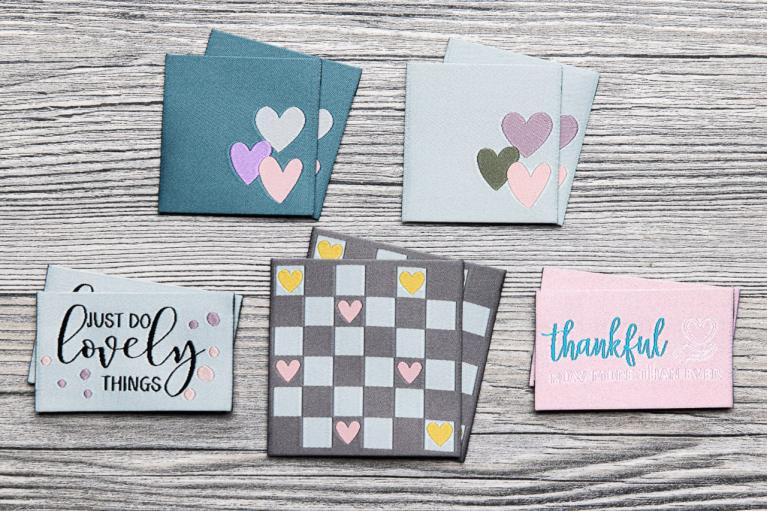 Designer-Set Textillabel \"Thankful Hearts\" by Unikati (Artikel-Nr. 9128)