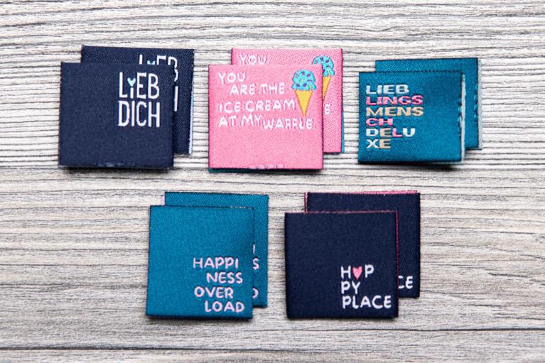 Designer-Set Textillabel \"Happy Vibes\" by Unikati (Artikel-Nr. 9130)