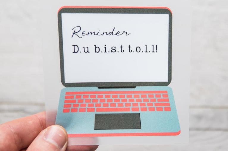Designer-Bügelbild \"Reminder...\" by Unikati – Bag Design (Artikel-Nr. 9413)