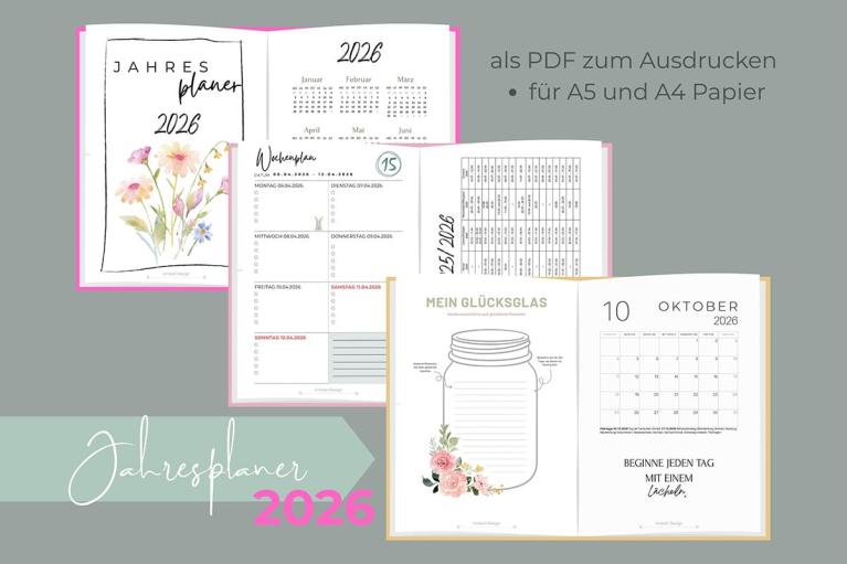 Digitale Druckvorlage: Jahresplaner 2026 (Artikel-Nr. 5036)