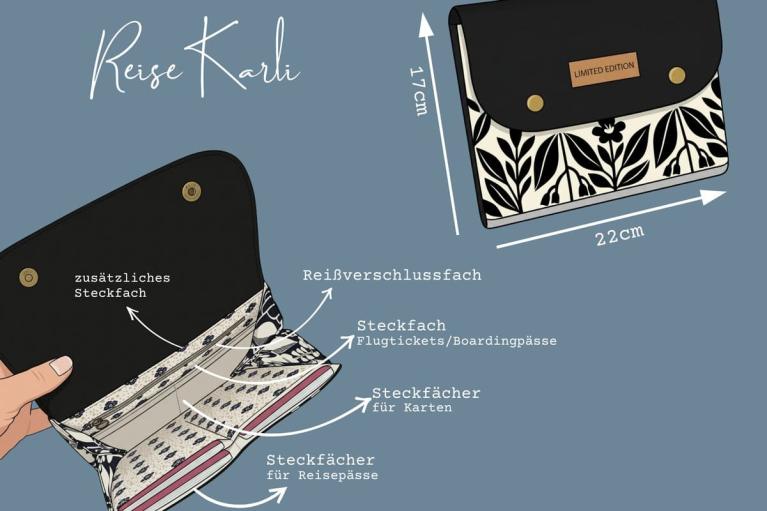 Schnittmuster: Etui \"Reise-Karli\" (Artikel-Nr. 5080)