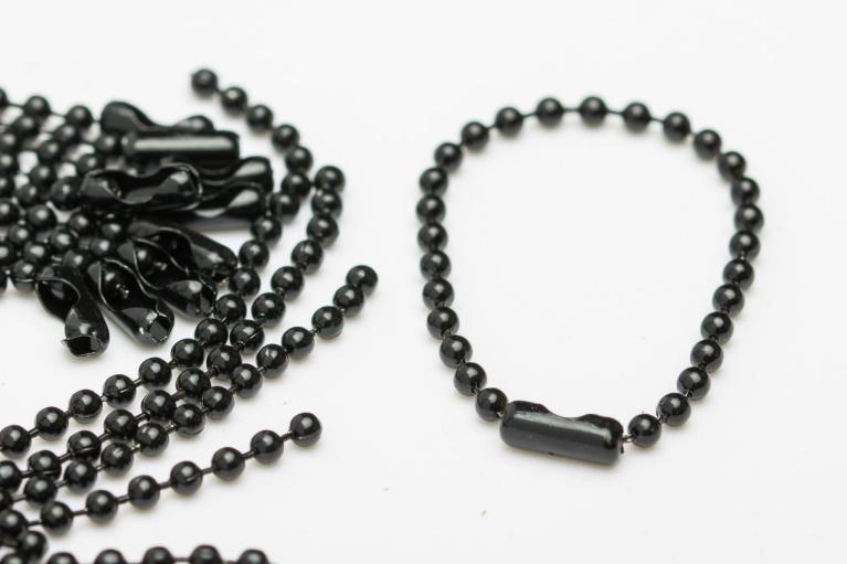 Kugelketten, schwarz, Ø 2,4 mm, Länge 10 cm - Artikel-Nr. 2101