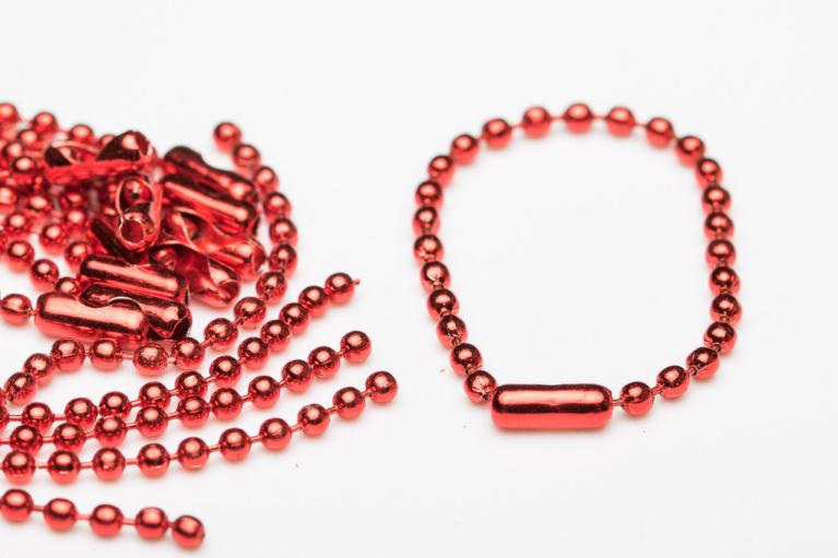 Kugelketten, rot, Ø 2,4 mm, Länge 10 cm (Artikel-Nr. 2102)