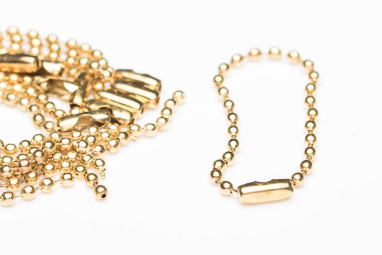 Kugelketten, gold, Ø 2,4 mm, Länge 10 cm (Artikel-Nr. 2104)