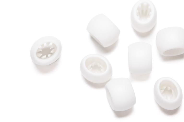Weiße Kunststoff-Verschlüsse zur einmaligen Befestigung von Eventbändern - Artikel-Nr. 2810