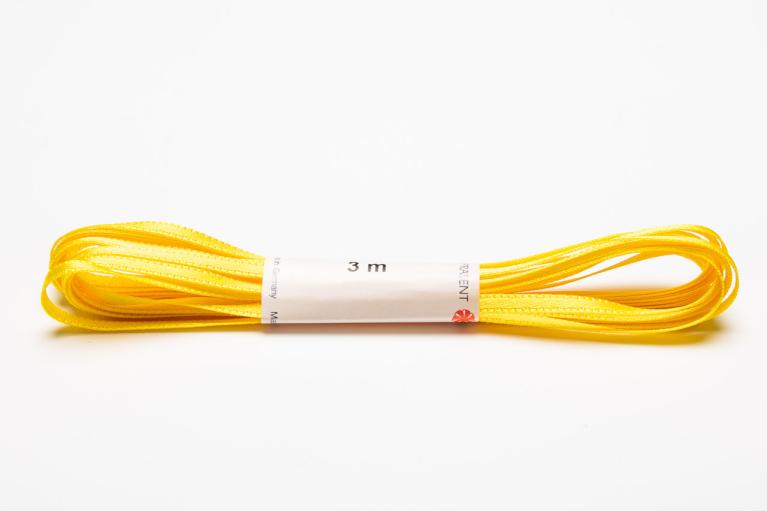 Schmale Satinbänder (3 mm), einfarbig (gelb) - Artikel-Nr. 888