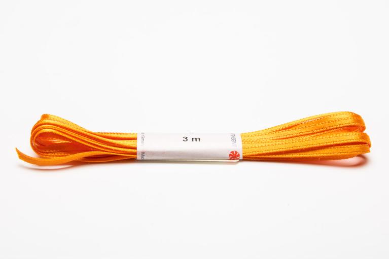 Schmale Satinbänder (3 mm), einfarbig (orange) - Artikel-Nr. 888