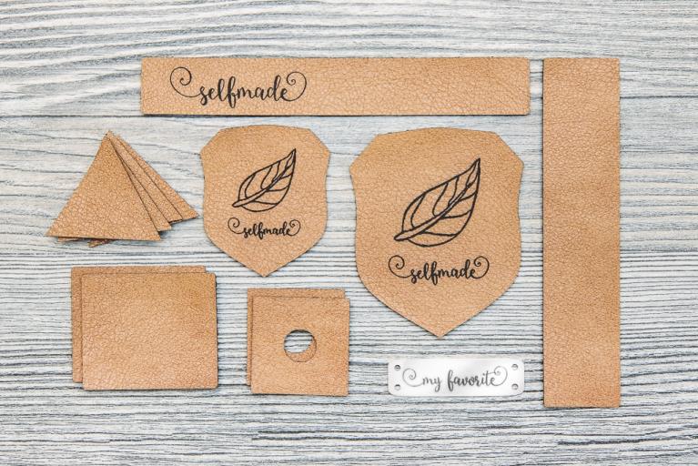 Hoodie-Labelset 'selfmade' (braun) - Artikel-Nr. 9005