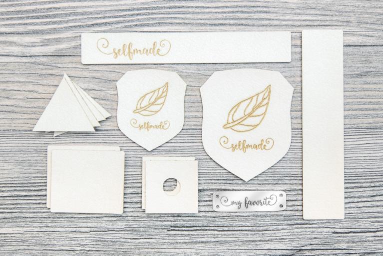 Hoodie-Labelset 'selfmade' (weiss) - Artikel-Nr. 9005