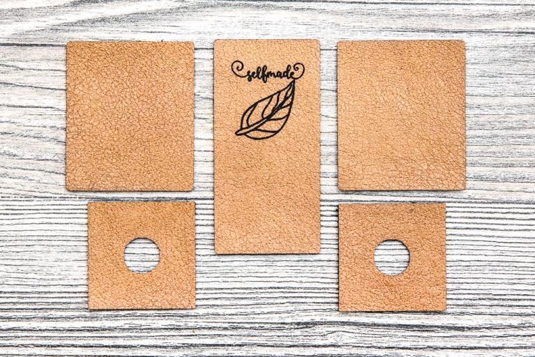 Schalkragen-Labelset 'selfmade' (braun) - Artikel-Nr. 9006