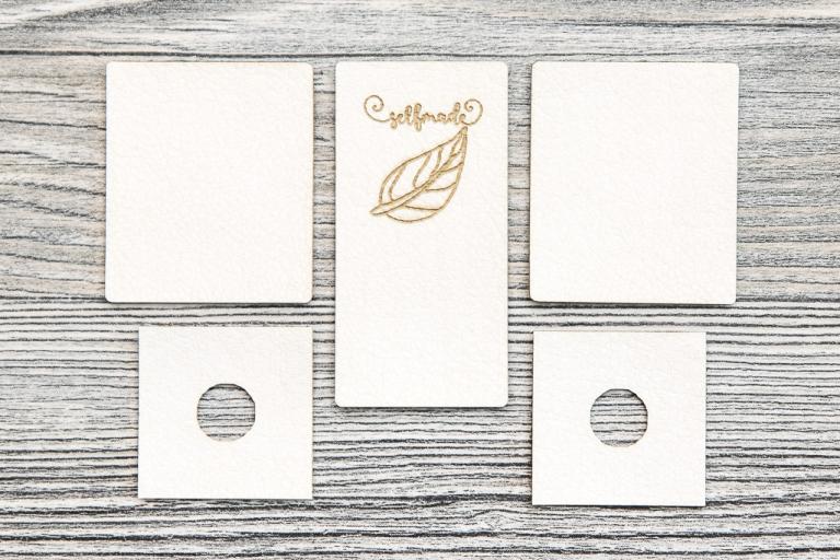 Schalkragen-Labelset 'selfmade' (weiss) - Artikel-Nr. 9006