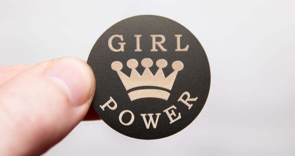 Metallschildchen \"Girl Power\", titanschwarz